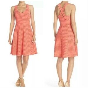 Adrianna Papell Stripe Sleeveless Dress- Orange & Pink- Size Petite XSmall- NWTs